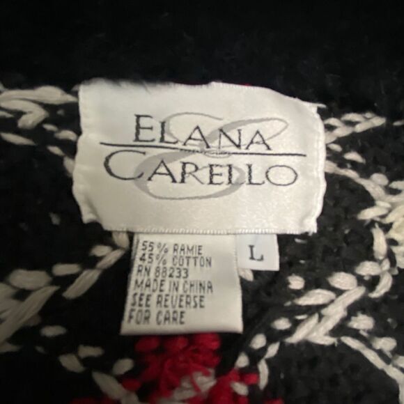 Eland Carello Argyle Style Print Ugly Christmas Sweater Zip Front Cardigan - Picture 5 of 12